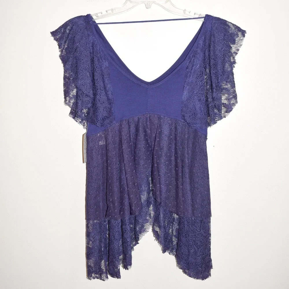 Free People Heatherton Lace Fairy Wing Top - Picture 5 of 6
